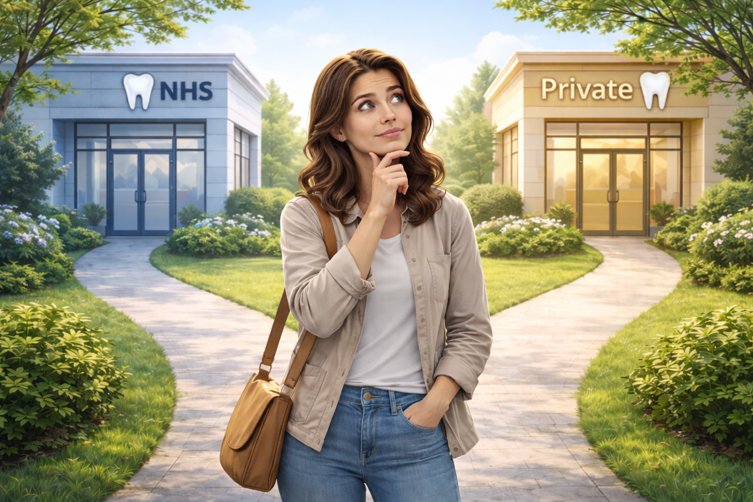 Modern dental clinic reception area in the UK